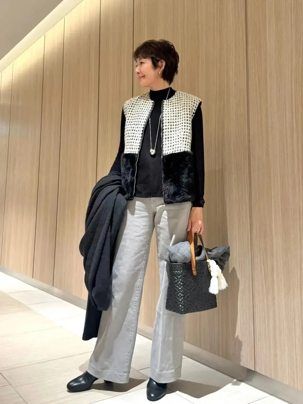 40代・50代 ユニクロ・GUコーデ 少しずつ春めいた装いも！冬から春に着たいユニクロアイテム