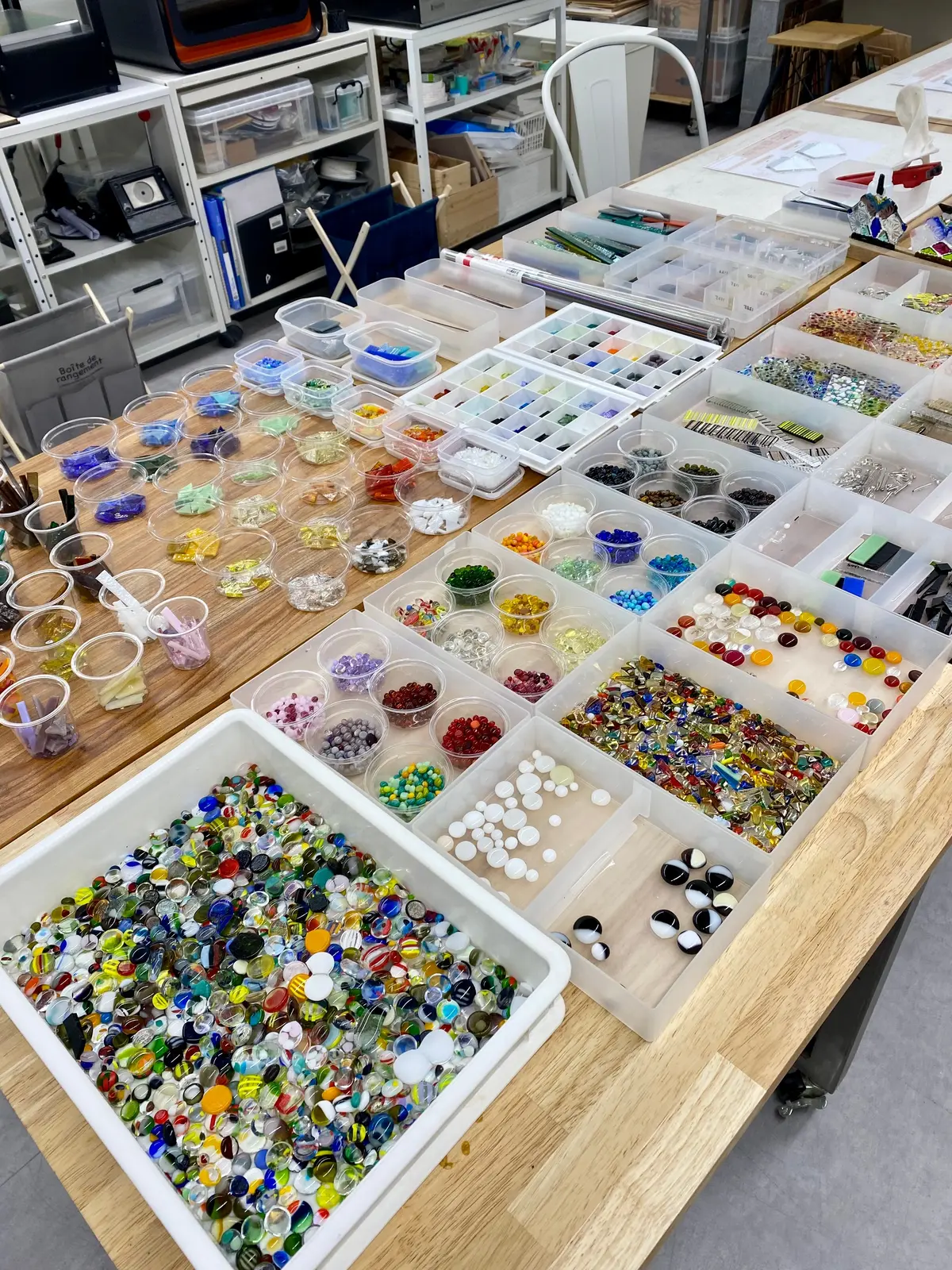 ガラス雛 パーツ選び 日本橋 ワークショップ ガラス素材