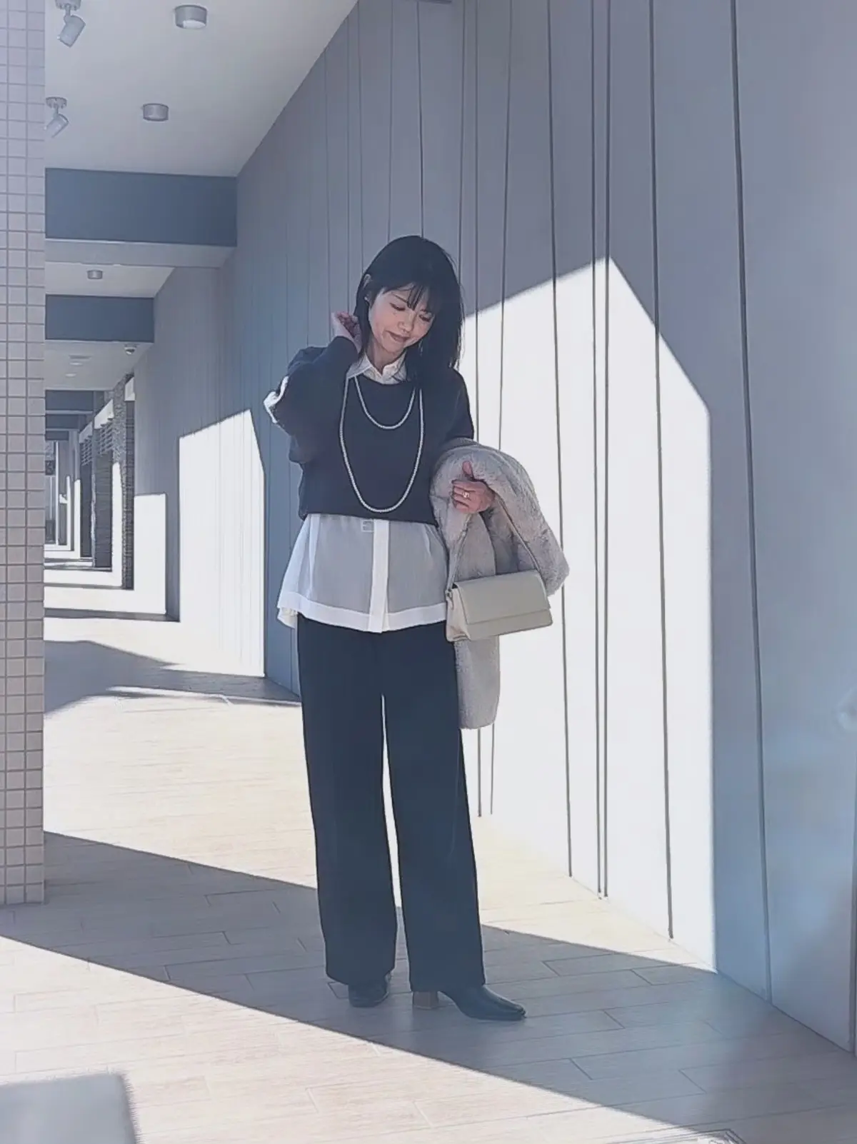 ユニクロ ブラッシュドジャージーワイドパンツ