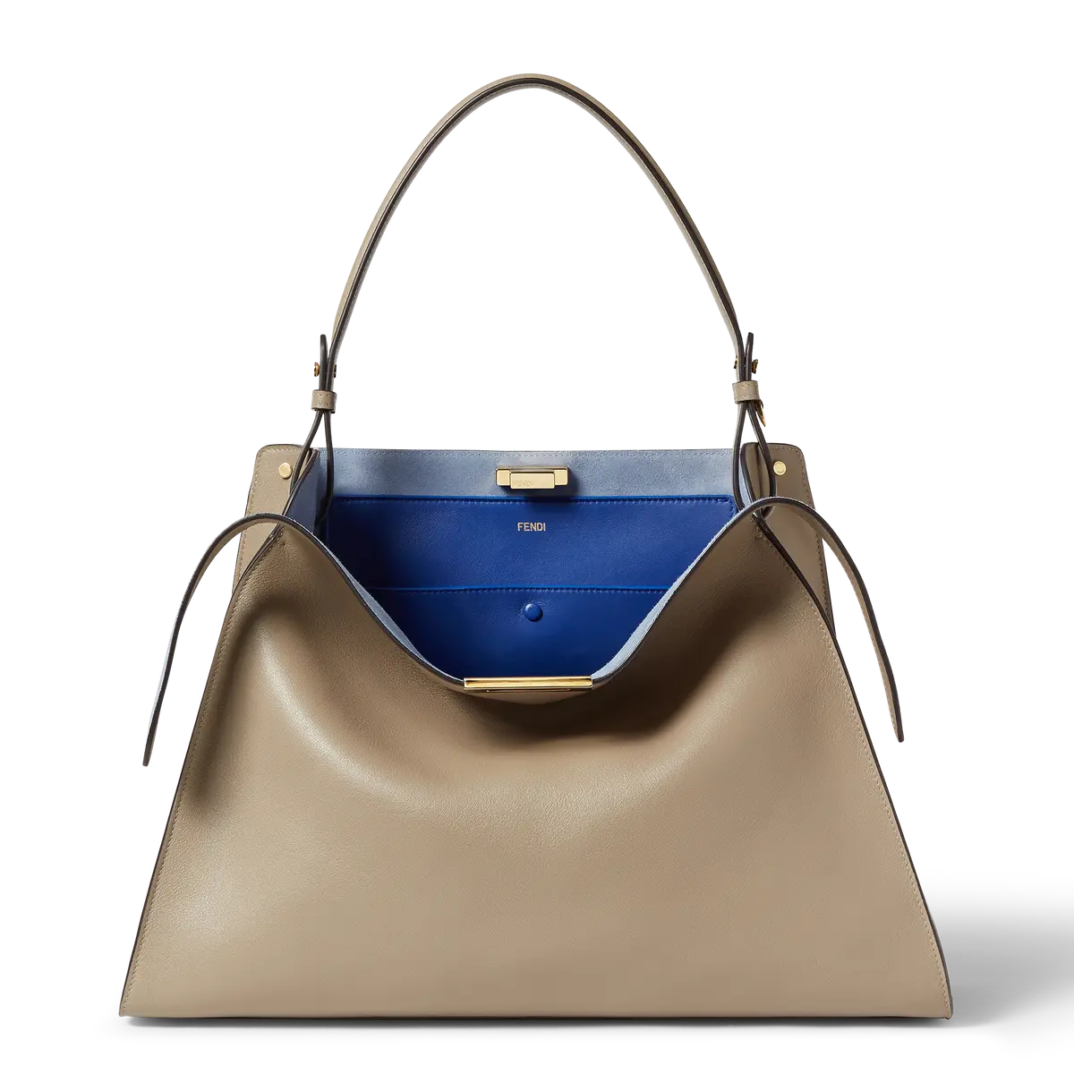 「フェンディ ウェイ」バッグ ラージサイズ グレー×ブルー