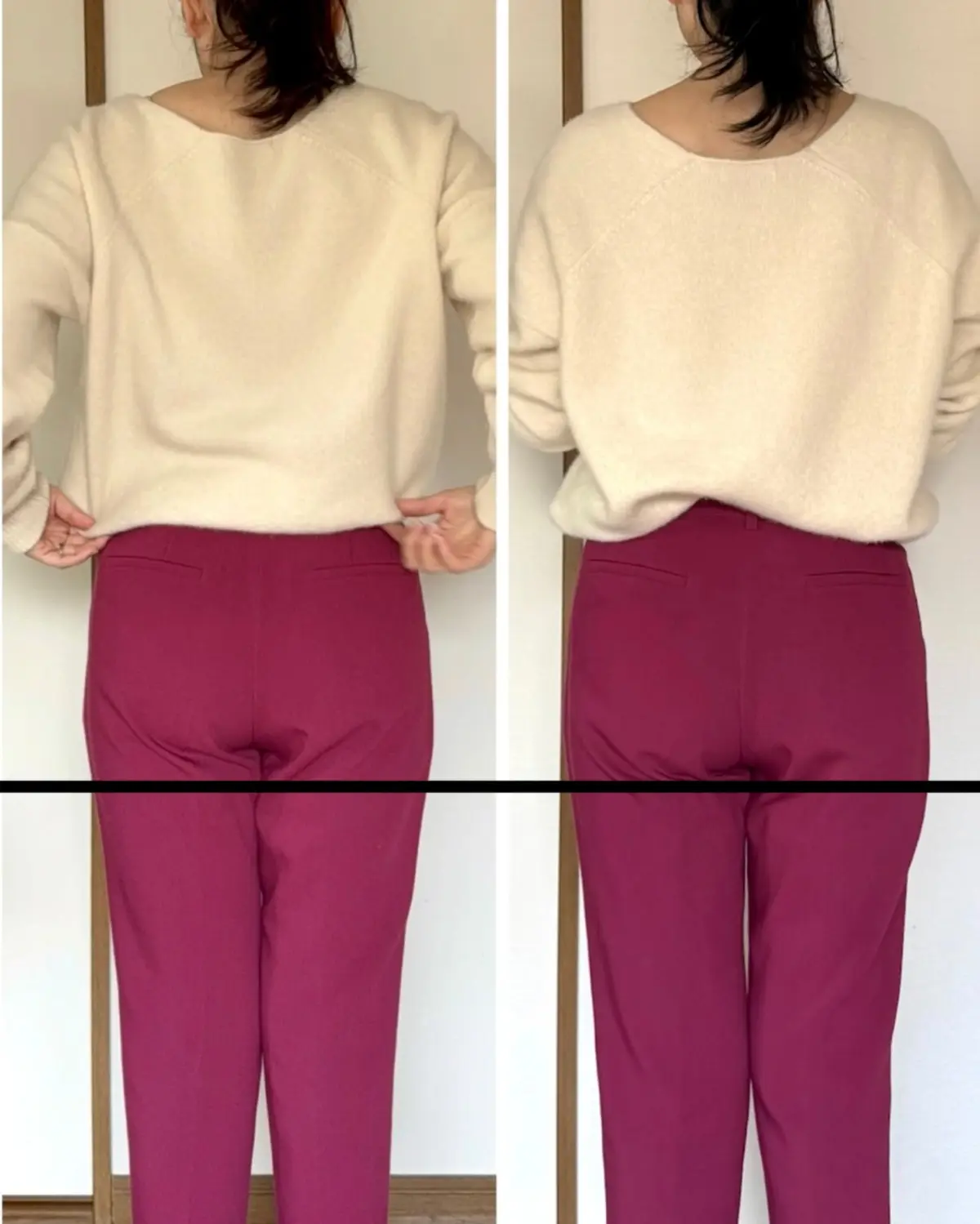 BRADELIS New York　ブラデリスニューヨーク　eclat　エクラプレミアム　ガードル　スタイルアップ　ガードル着用比較写真