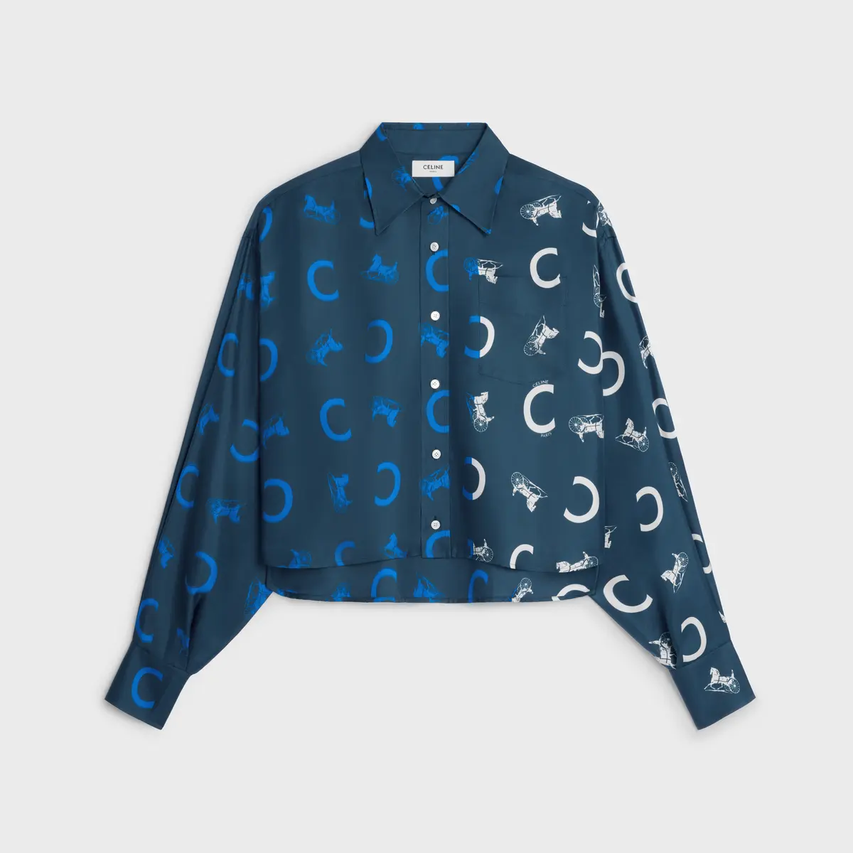 セリーヌ　Cサルキーパターンのシャツ