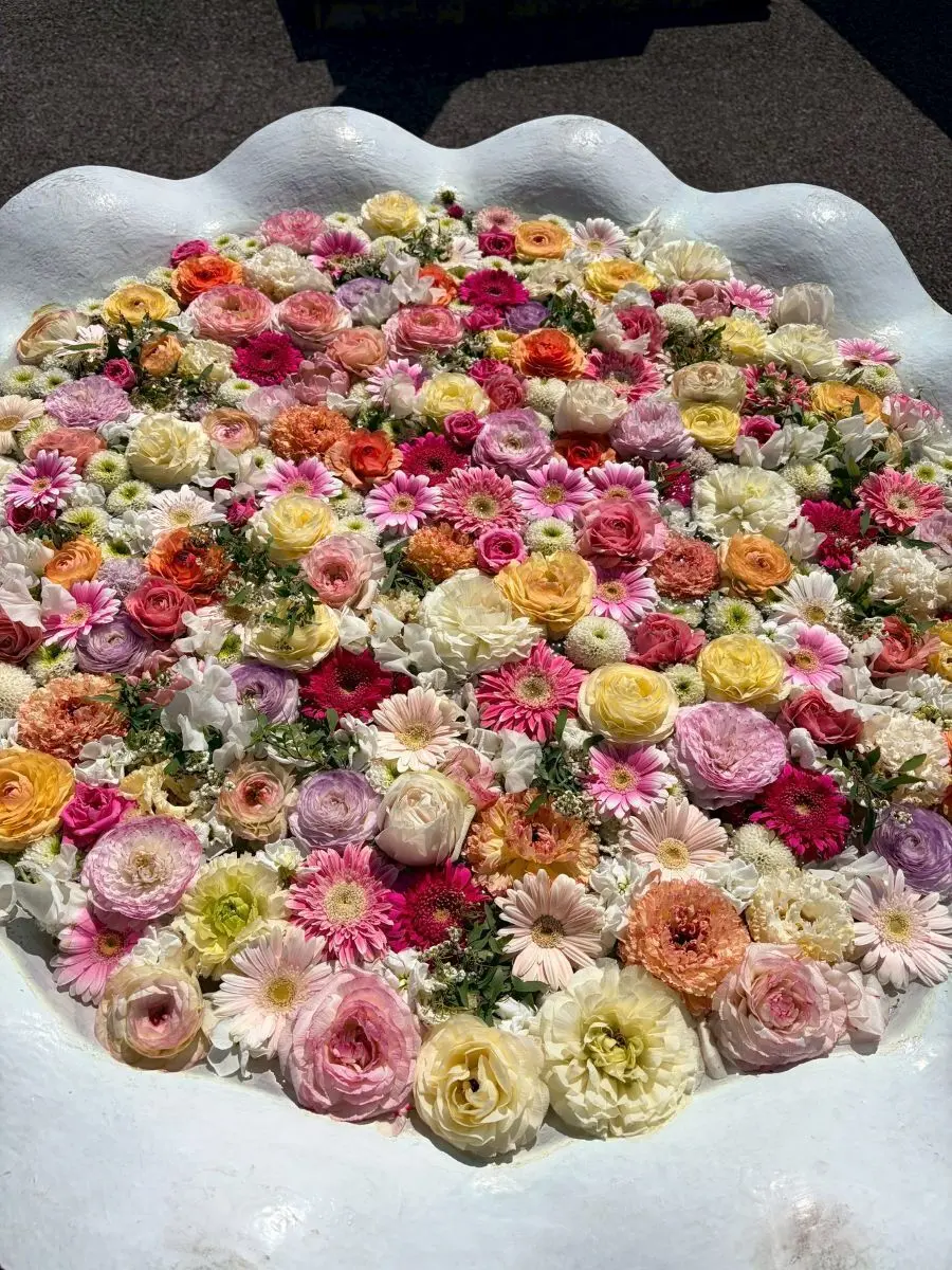 最明寺の花手水