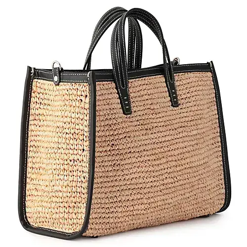 二股ハンドルとワイドショルダー、肩の力を抜いて楽しむラフィア