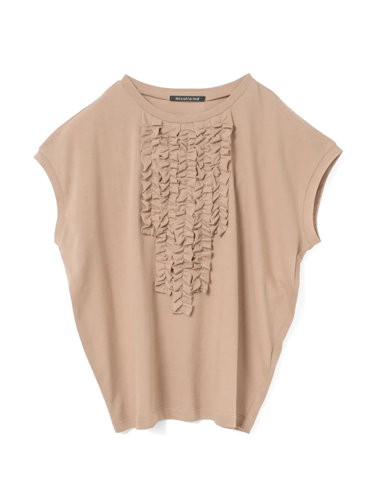 ミズイロインド　Tシャツ　ベージュ　フレンチスリーブ
