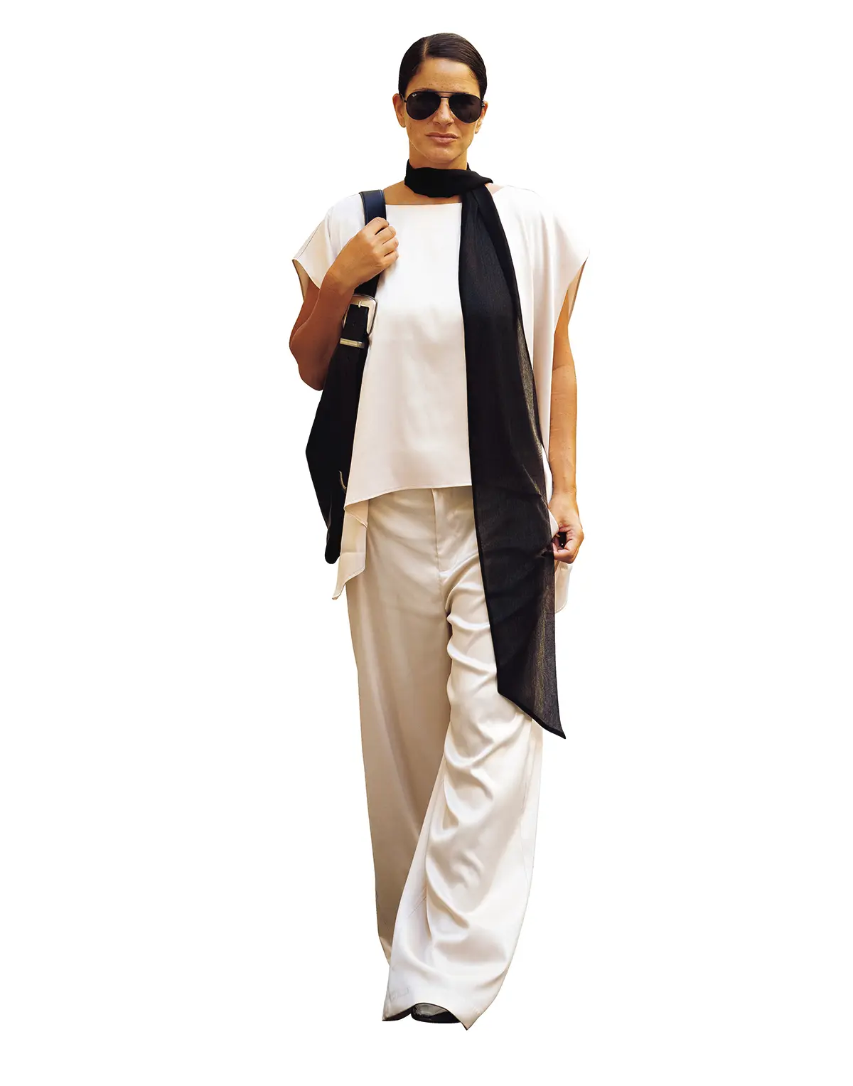 黒のロングスカーフ