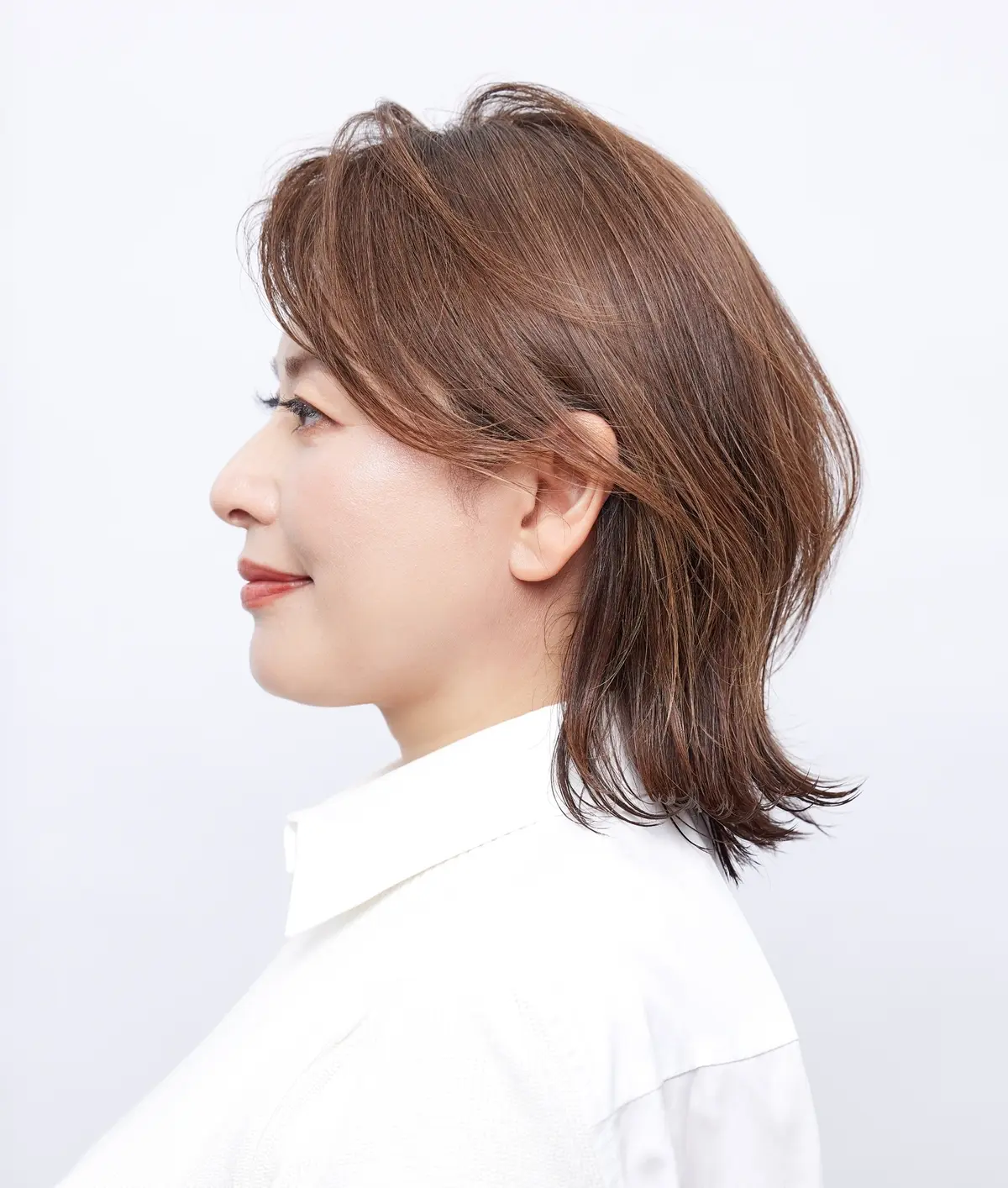 Webエクラ 横から見たボブヘアスタイル 40代 50代 髪型