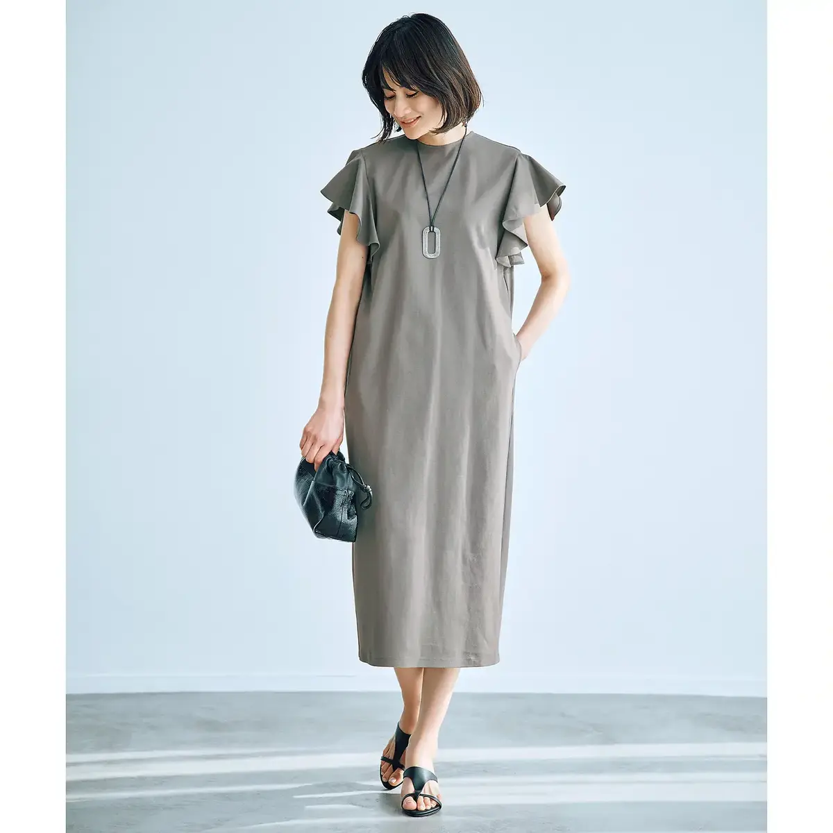 E by éclat　袖フリルワンピース