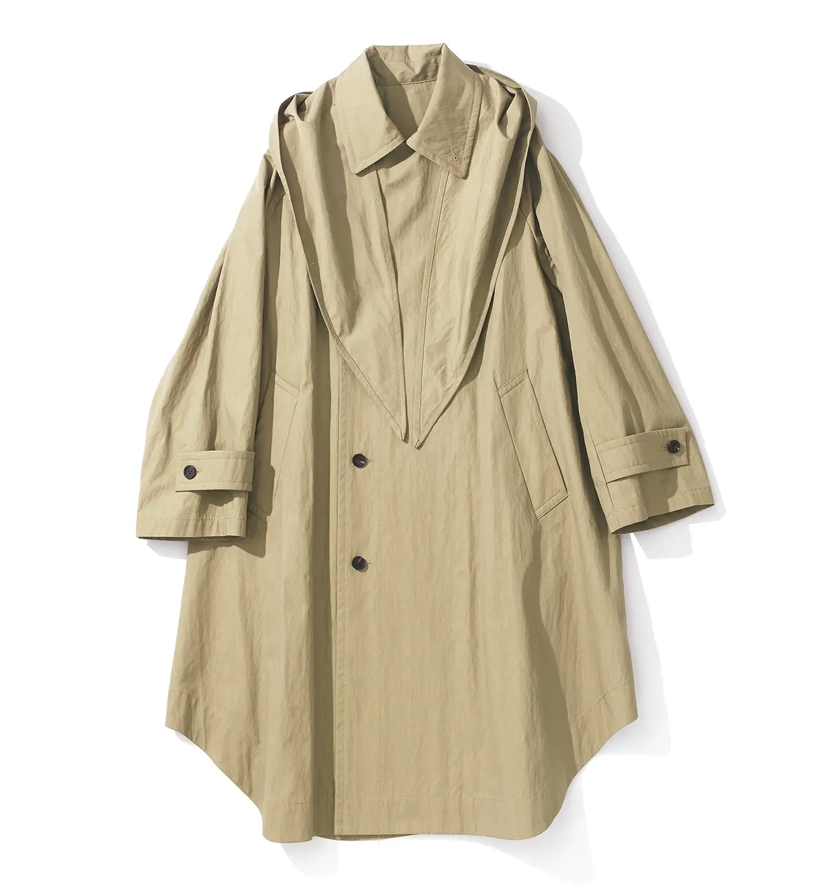 デパリエのフードつきトレンチコート