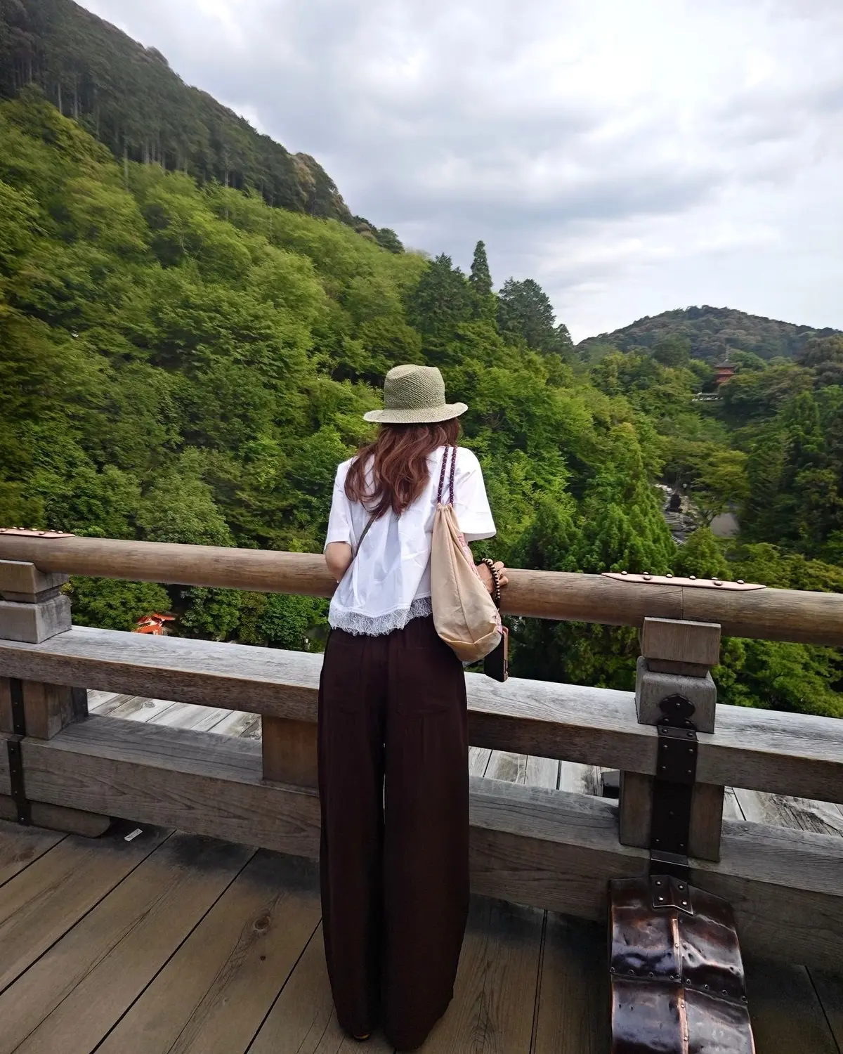 清水寺の欄干から見渡せる緑豊かな山々