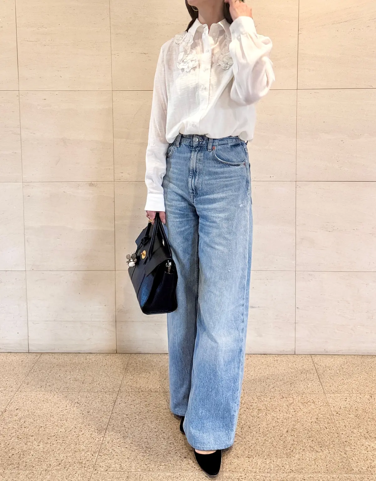 春うらら🌸花びらシャツ✖️ZARAデニムの画像_3