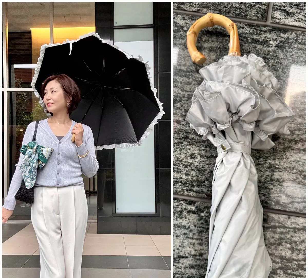 エクラ 華組　エクラ 華組　小林五月子さん　UV対策　日傘　50代　