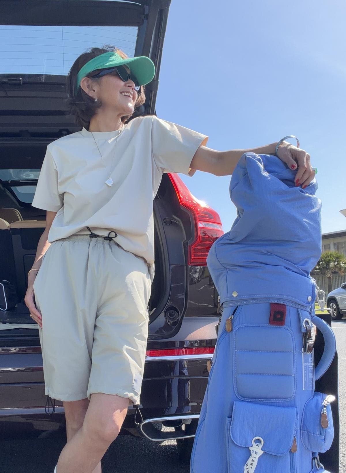 TAION 接触冷感UVカットTシャツ ショートパンツ　夏ゴルフ 日焼け 暑さ対策 松井陽子