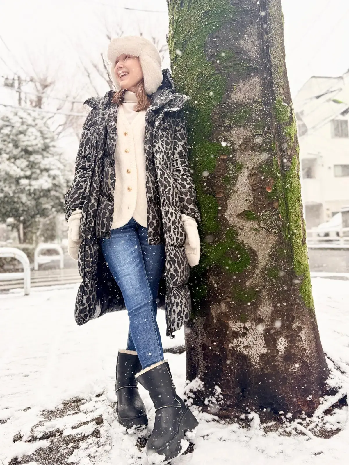 【ユニクロ 手袋愛用】エクラ華組  倉爪佐和さん 手袋　ユニクロ　雪の日コーデ 