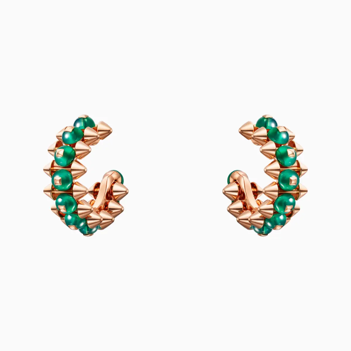 イヤリング「クラッシュ ドゥ カルティエ」（PG×グリーンアゲート）