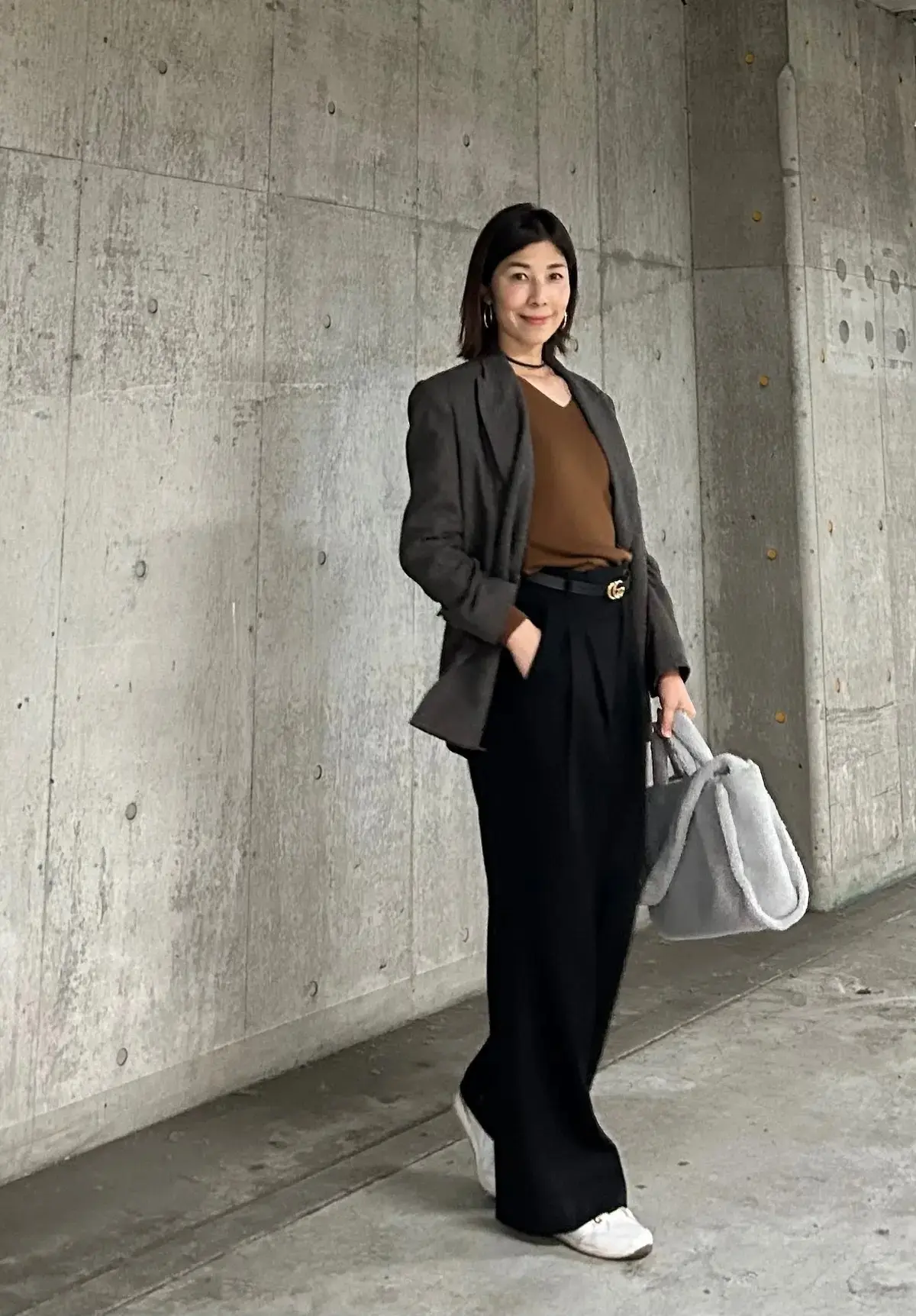 ZARA オーバーサイズジャケット スニーカーコーデ