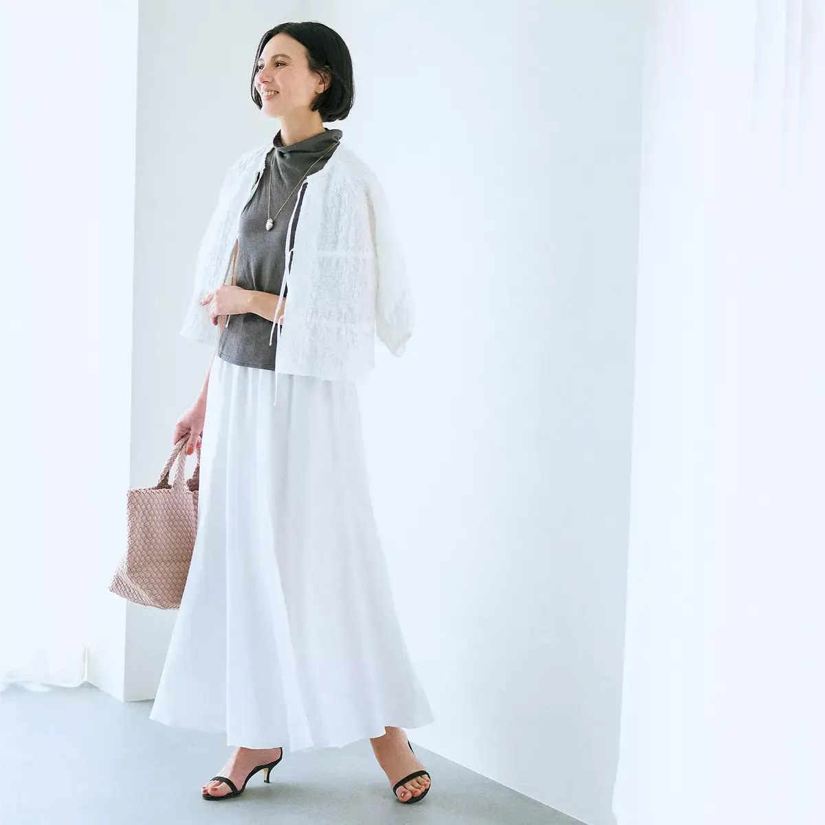 PLAIN PEOPLE×éclat リネンフレアスカート