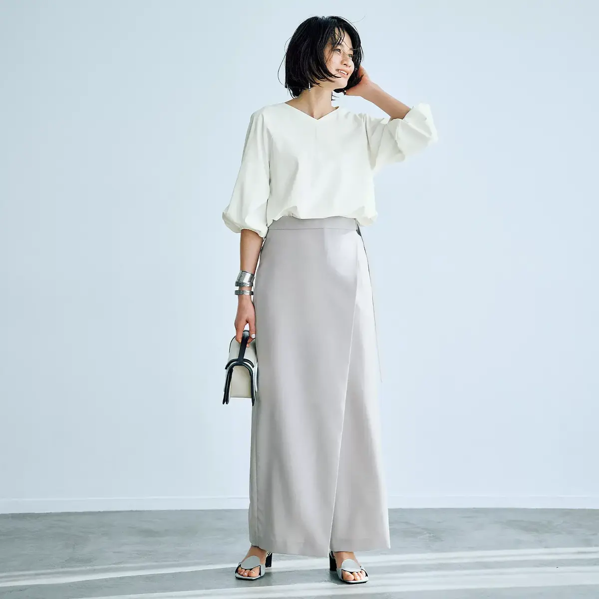 E by éclat　袖フリルワンピース