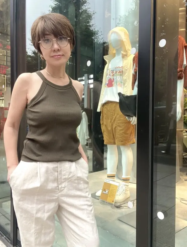 ユニクロのメガネ、タンクトップコーデでおの画像_4