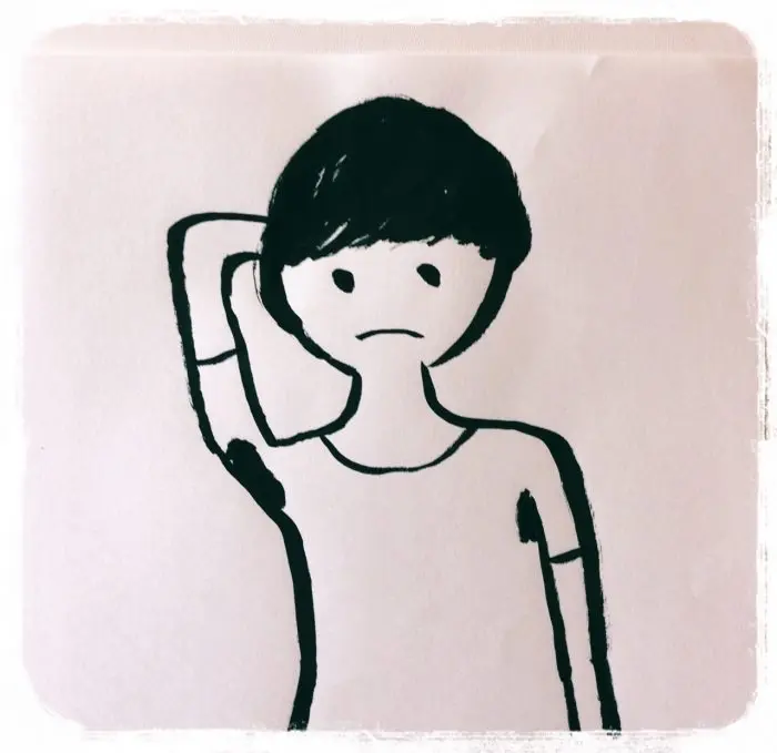 OurAge×Webエクラ　50代　更年期　脇の下の汗　イラスト