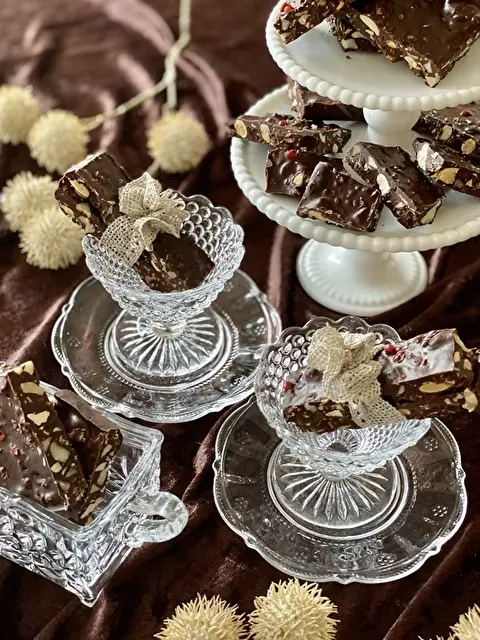 塩チョコバーをカットしてスタイリング