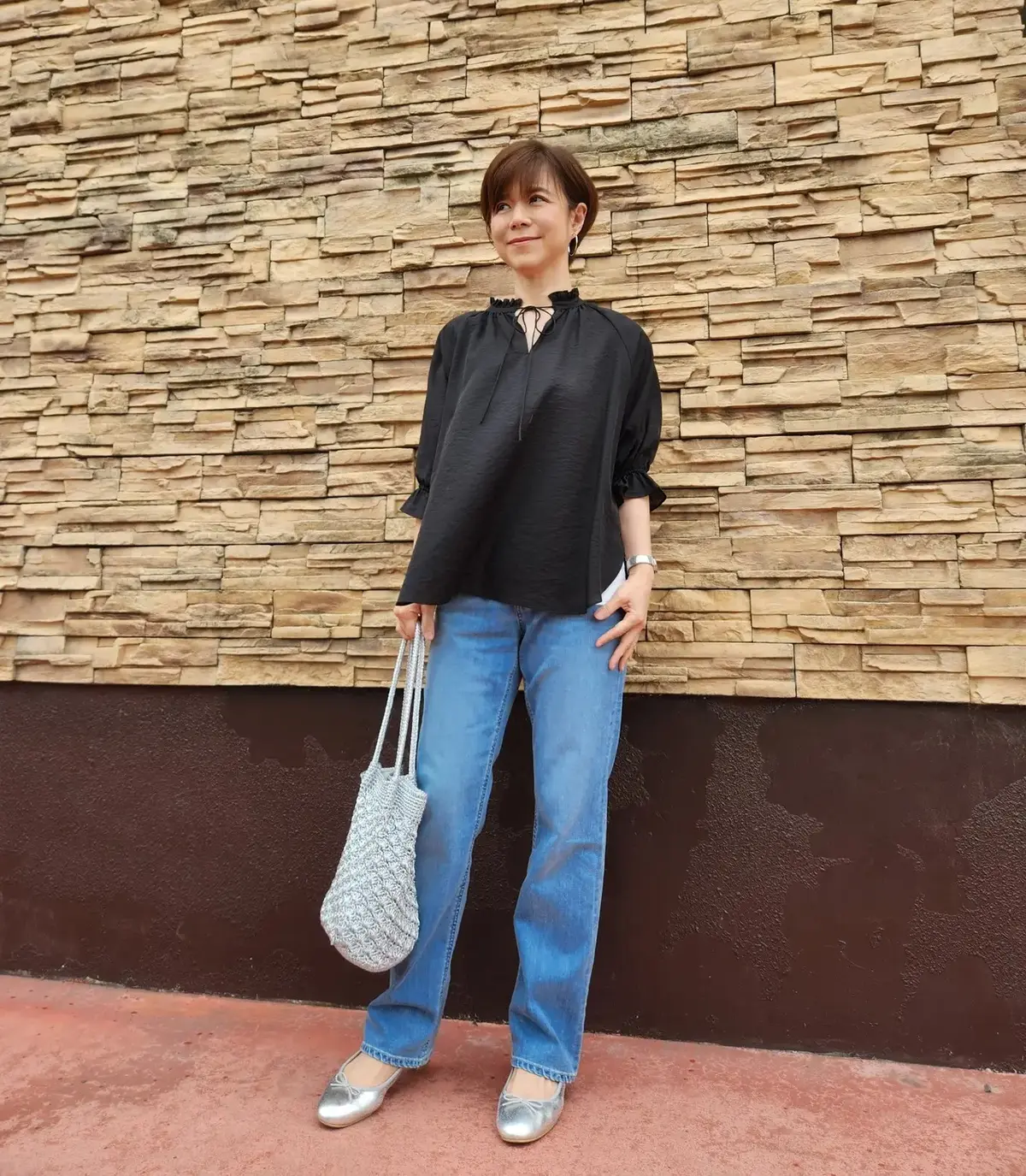 サマーデニムとふんわりブラウス