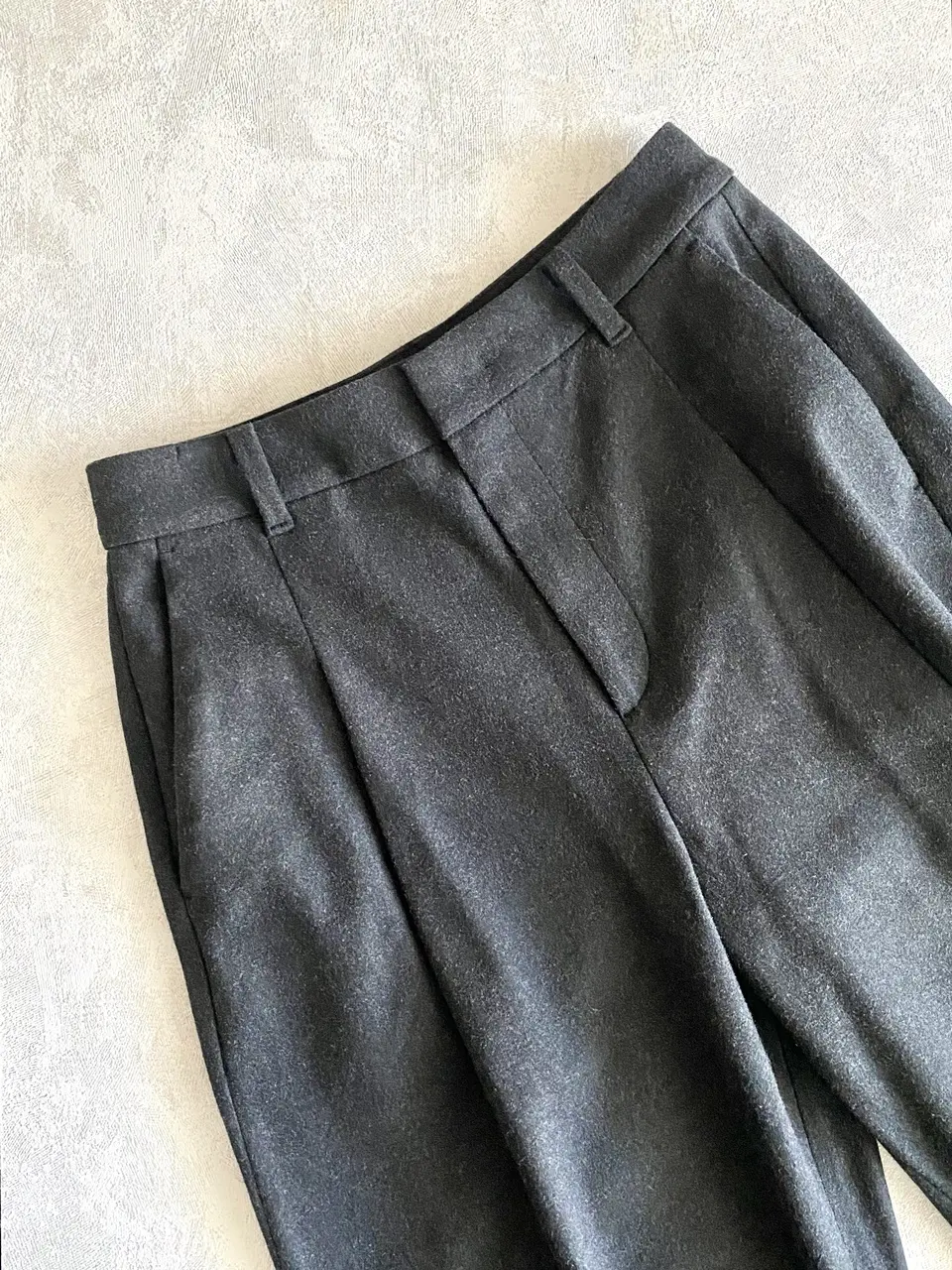 ブラッシュドジャージータックワイドパンツ