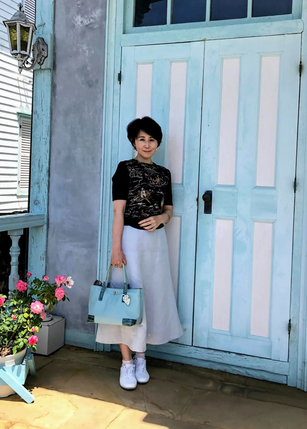 東山手の外国人居留地の代表的建築物。水色と白のお家がとても可愛い!