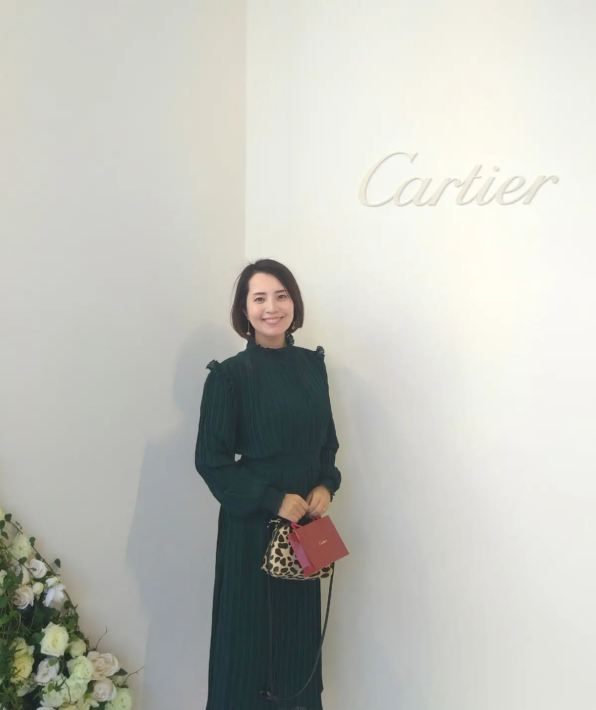 「カルティエフレグランスポップアップ」表参道、40代ファッション、ザラのワンピース