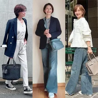 カジュアル過ぎず上品に！50代が履きたい「スニーカー」コーデ3選