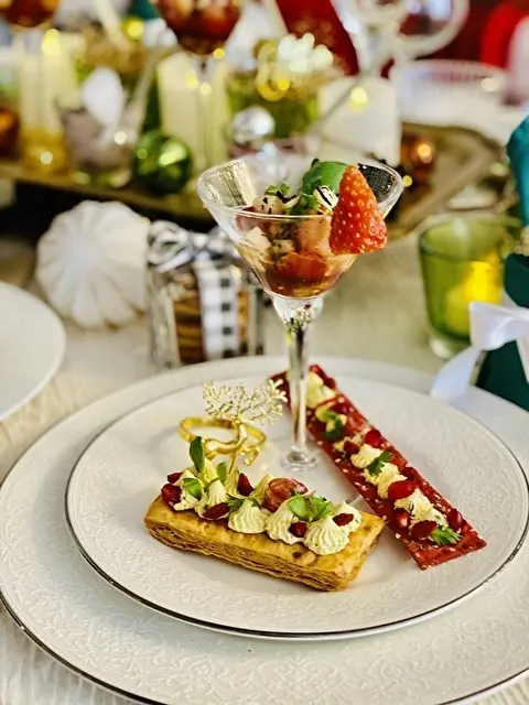 昨年はウェッジウッドのプレートで盛り付け