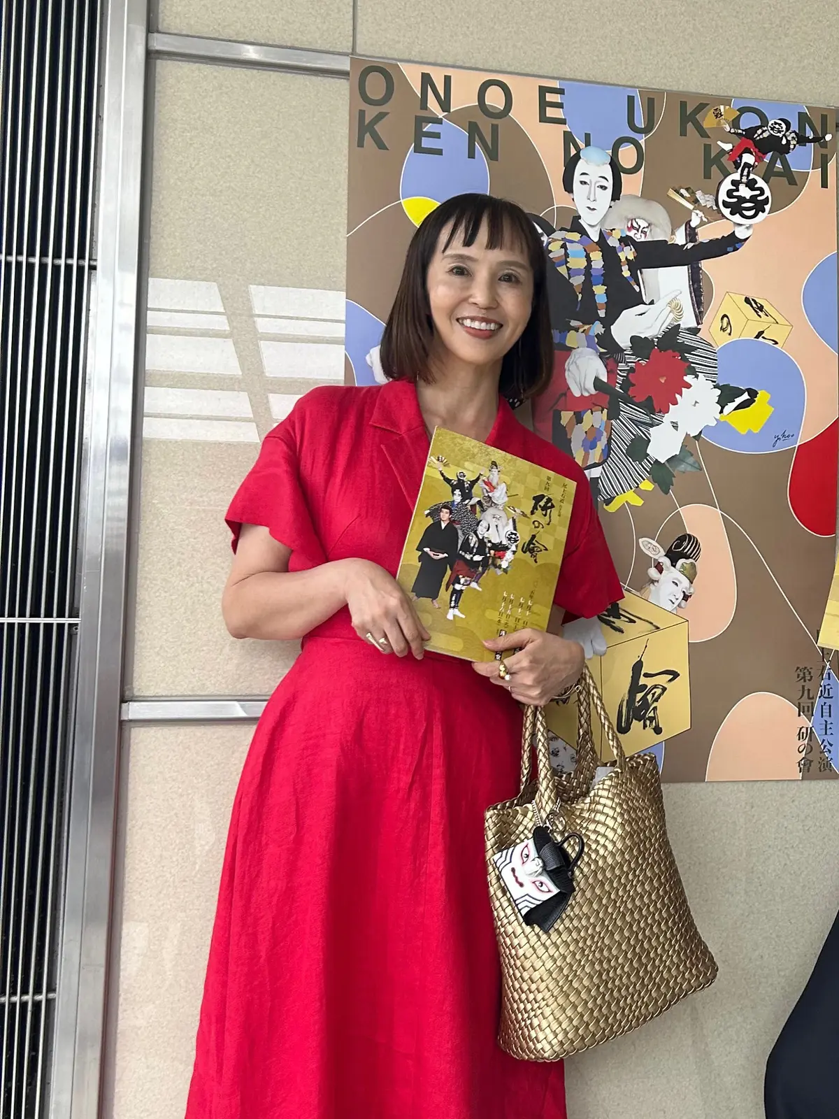 観劇コーデ　アドーアワンピース　赤ワンピース