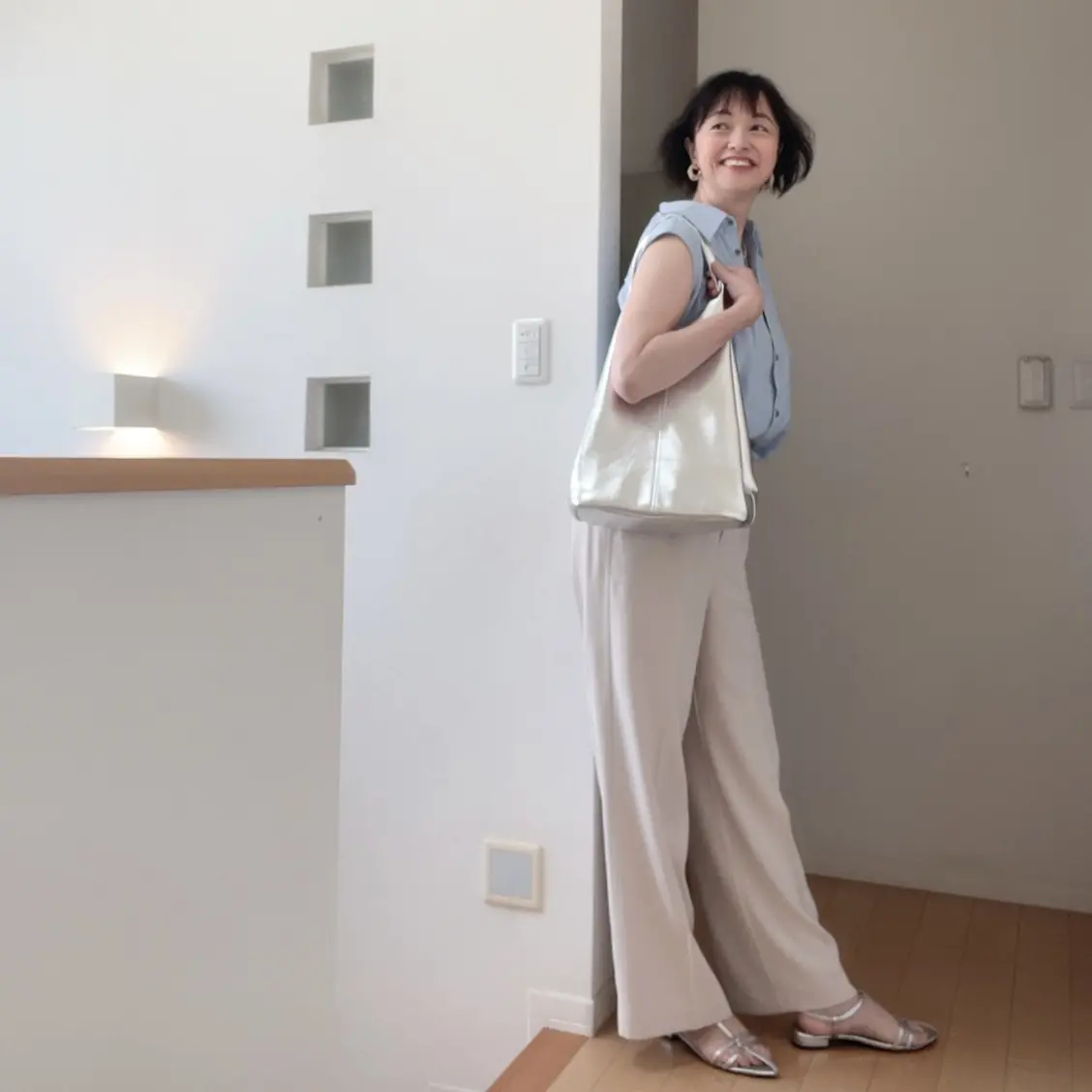 初夏コーデ♡薄淡カラーノースリーブ＆カーの画像_7