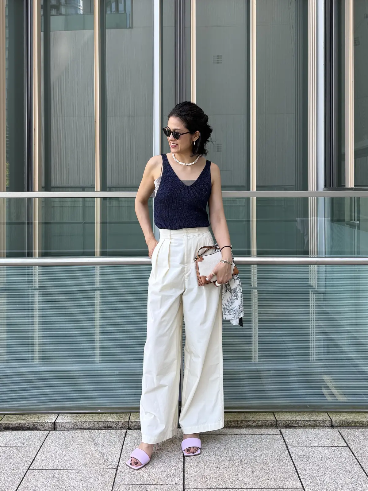 夏小物　サンダル　スカーフ