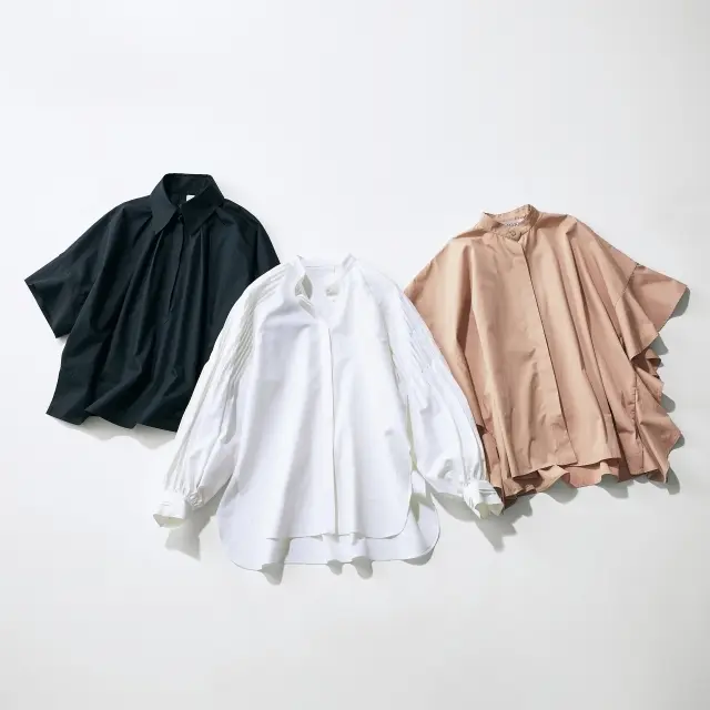 フェミニンで絵になるちょい甘シャツをまず一枚