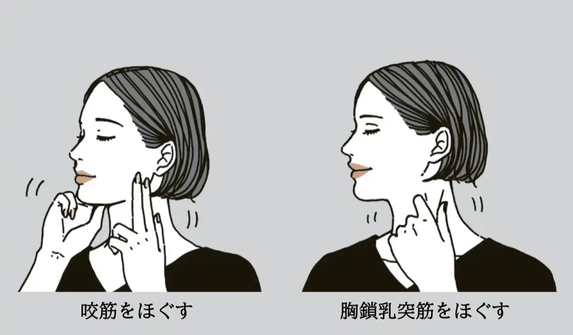 あごの筋肉やこめかみの緊張をほぐす 【簡単マッサージ】