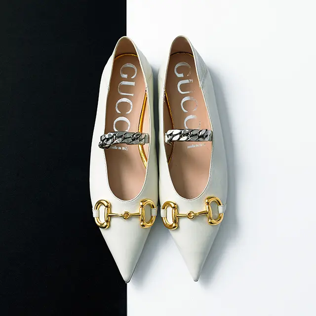 グッチのホースビット フラットシューズ