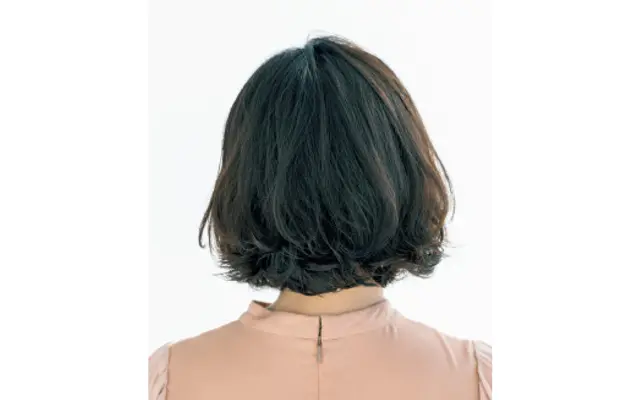 Sカールパーマで動きをつけたAラインボブ　バッグ