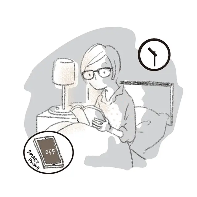 深夜トイレに起きたときなども、強い明かりを避け、スマー トフォンの操作を控えよう