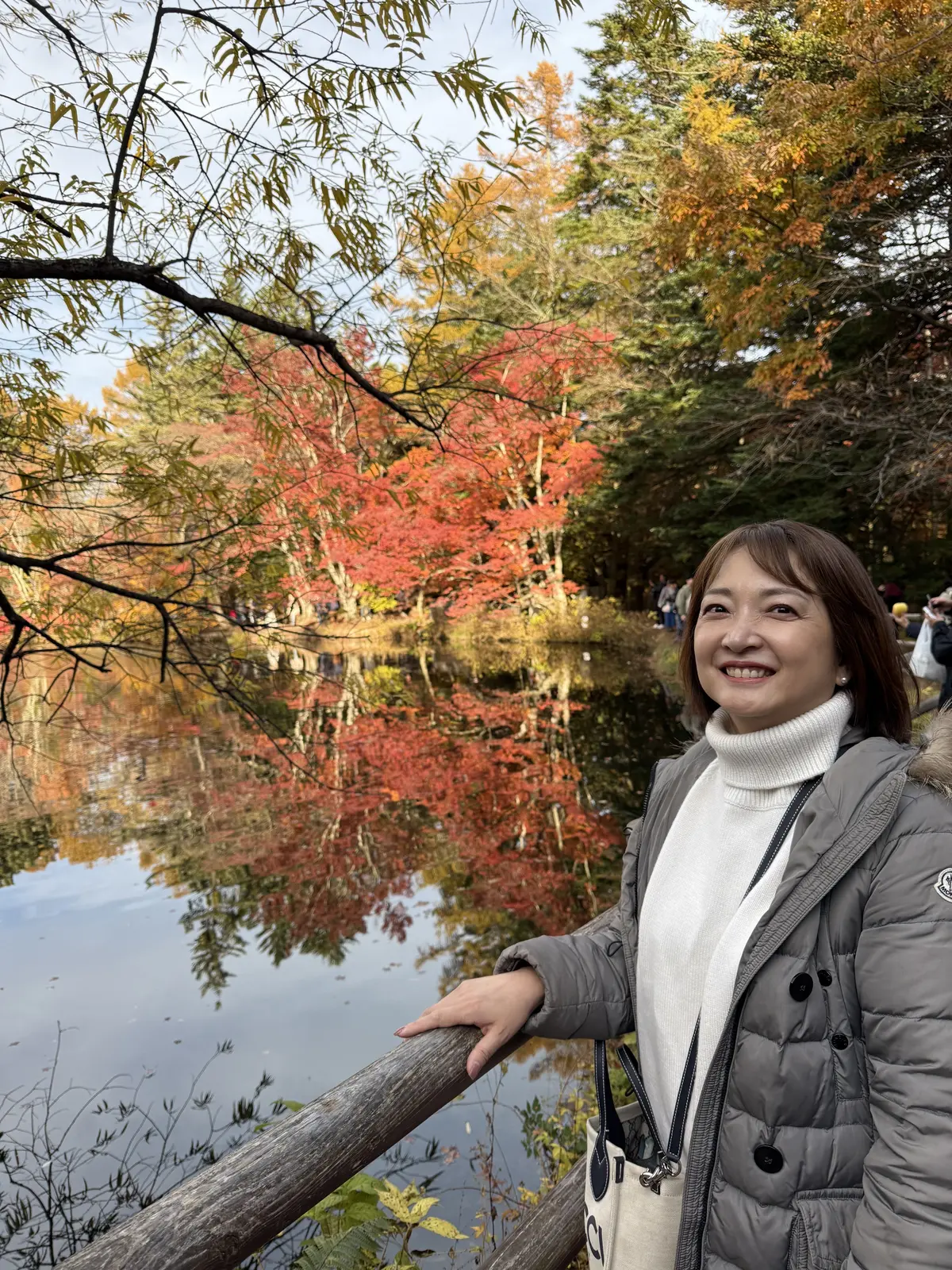 軽井沢　雲場池　紅葉　梅澤千佳子