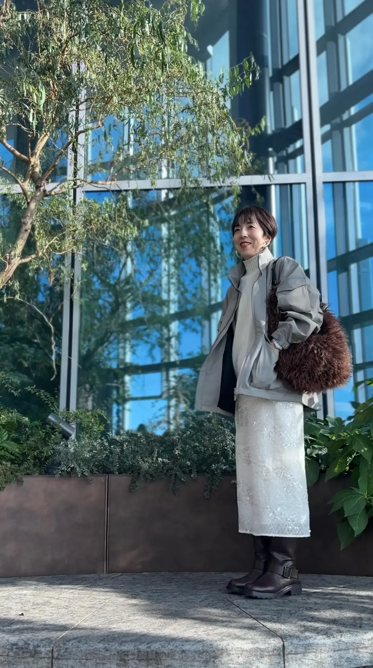 50代GUコーデ＊メンズアウターで温かく