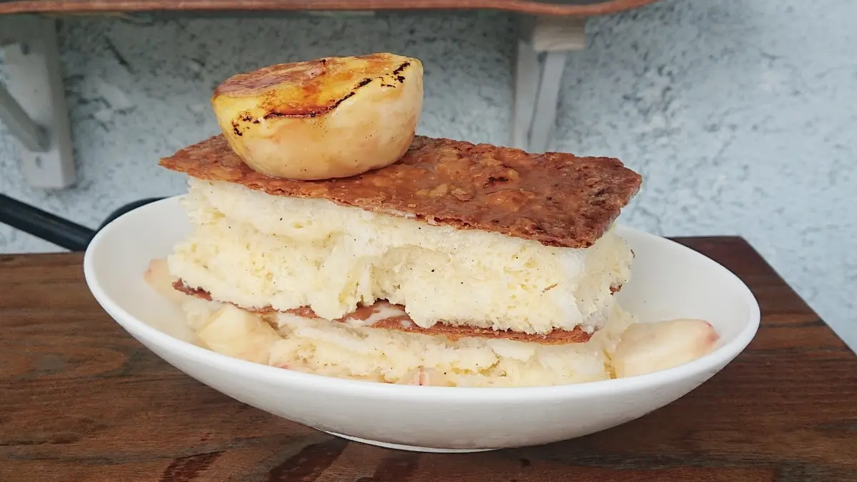 桃のミルフィールかき氷