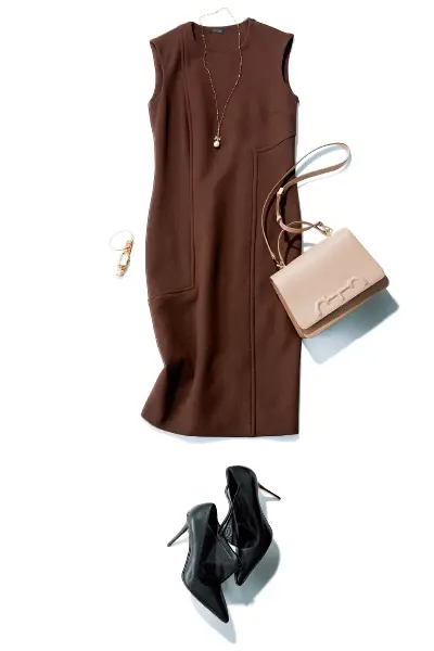 KITON　ブラウンカラー　ワンピース