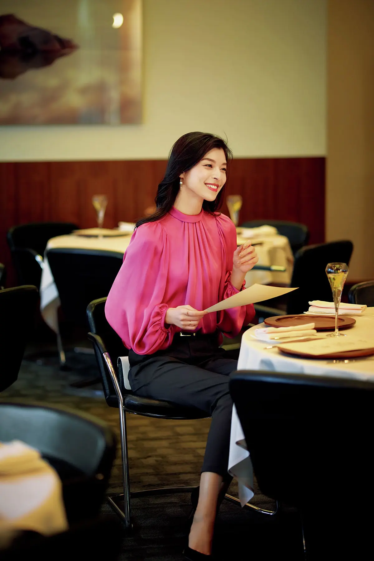 会食は華やぎピンクで上半身映え【出張着回の画像_1