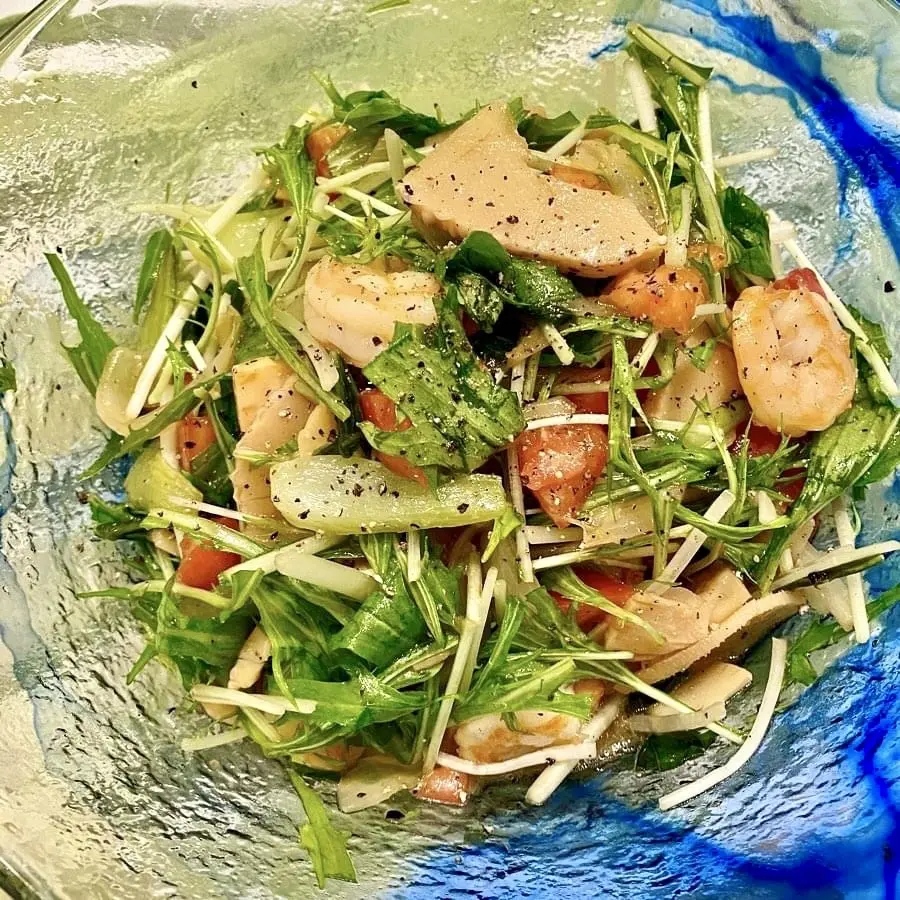 エビとタケノコのデパ地下デリ風中華サラダ