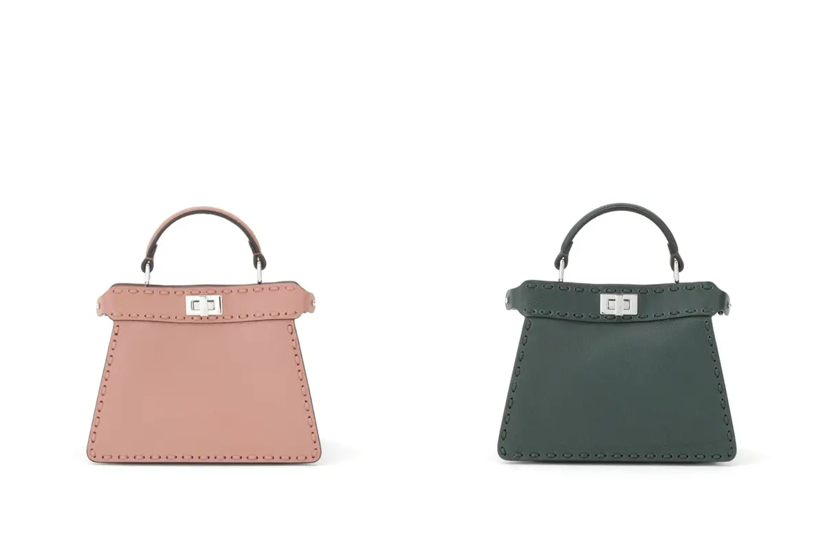 フェンディ バッグ「ピーカブー I See U プチ」ピンクとグリーン