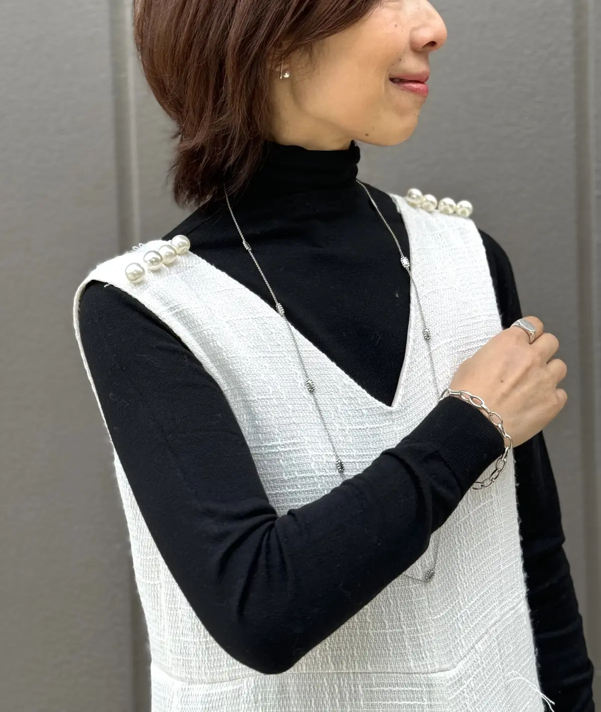 使えるZARAのニットとスカーフ柄のスカの画像_5