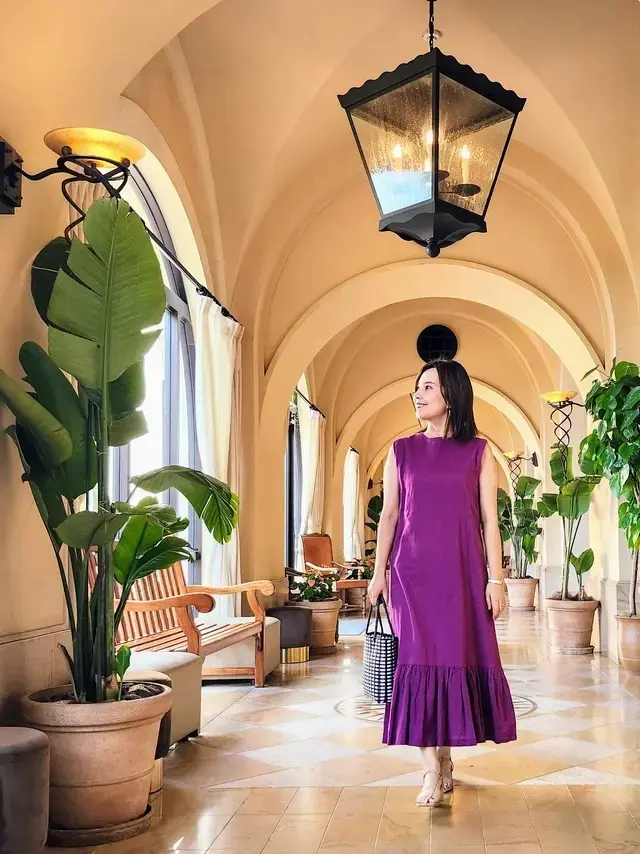 沖縄　紫ワンピース