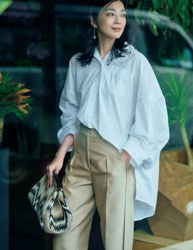 ビッグシルエットのシャツコーデのゆうき