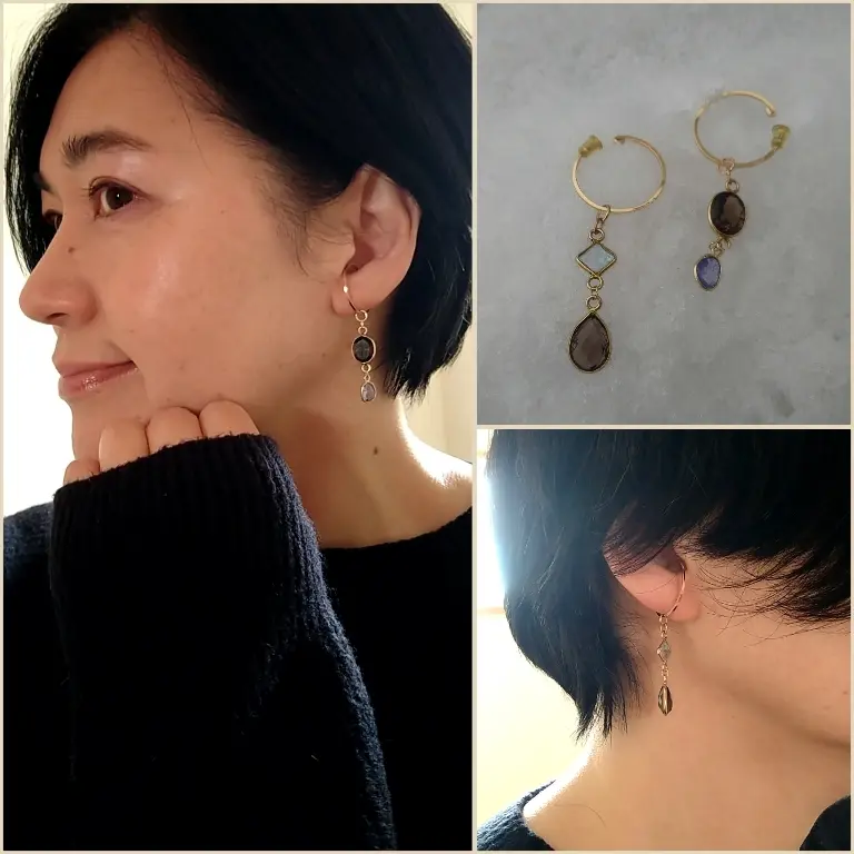 スモーキークォーツとタンザナイトとスカイブルートパーズ